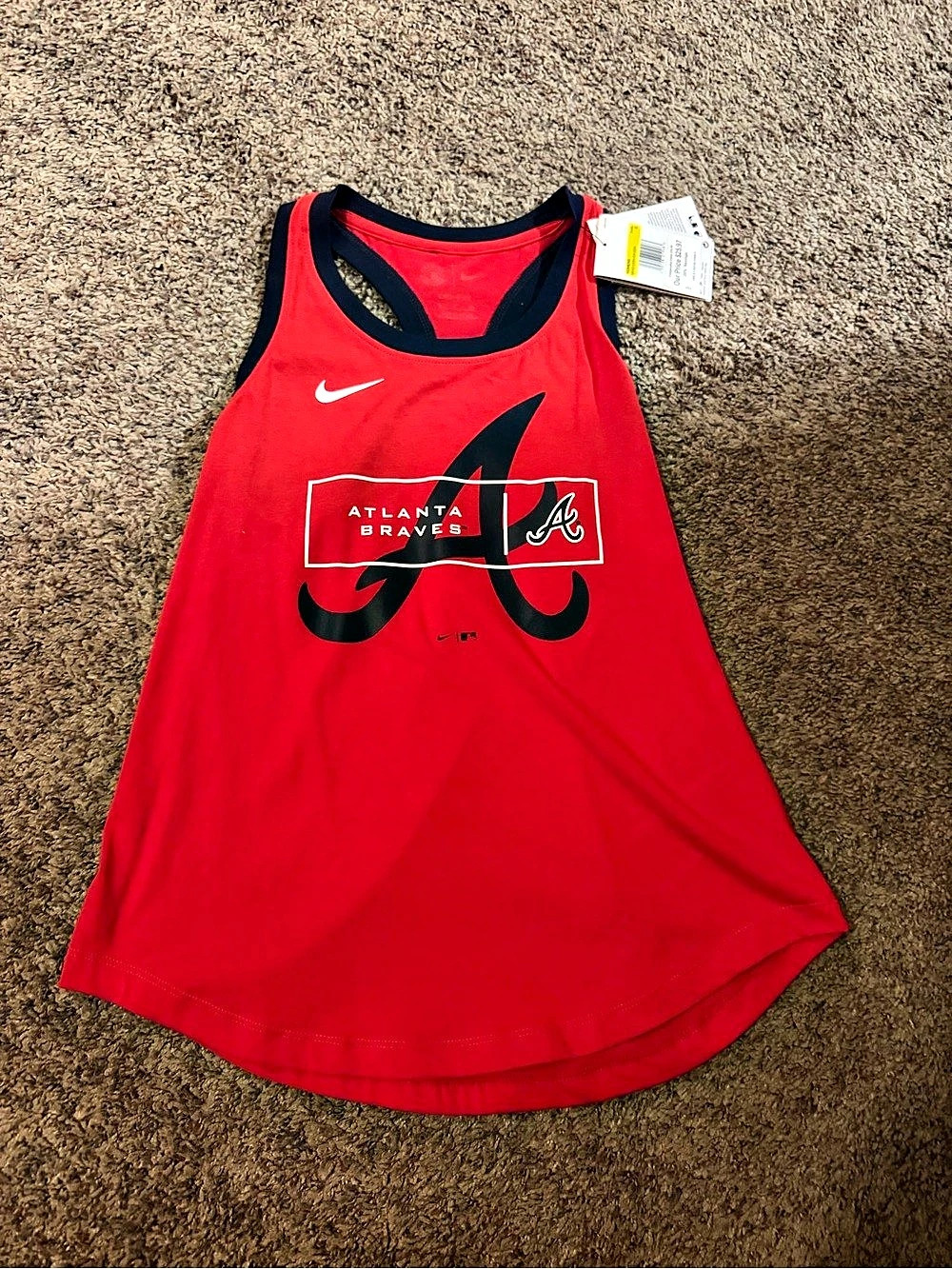 Nike MLB Atlanta Braves Dri-FIT Tank Top Red & Navy Small